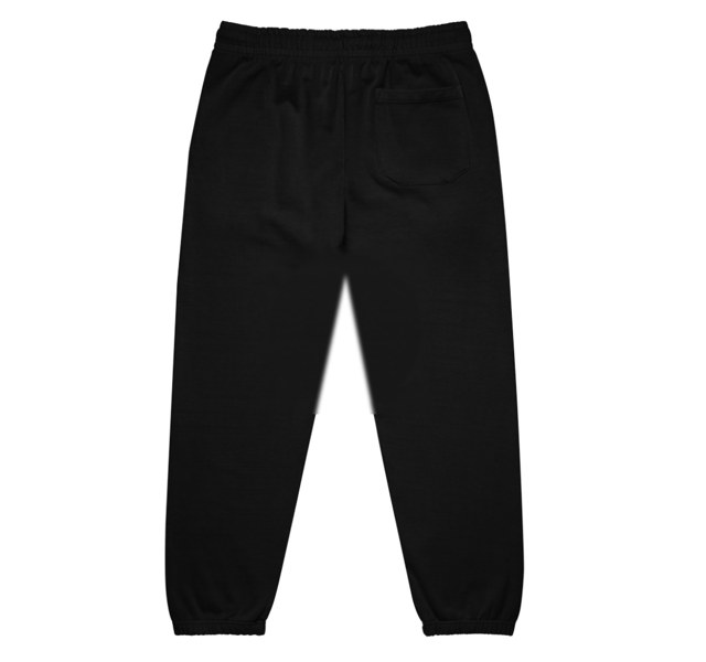 Black sweatpants, back view
